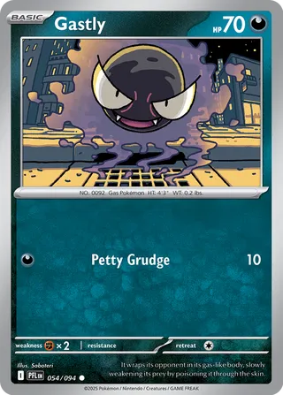 Gastly 054/130 — Phantasmal Flames (English Pokémon TCG card)