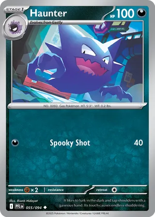 Haunter 055/130 — Phantasmal Flames (English Pokémon TCG card)