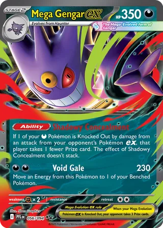 Mega Gengar ex 056/130 — Phantasmal Flames (English Pokémon TCG card)