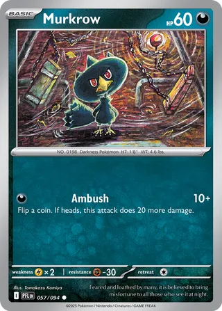 Murkrow 057/130 — Phantasmal Flames (English Pokémon TCG card)