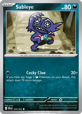 Sableye 059/130 — Phantasmal Flames (English Pokémon TCG card)