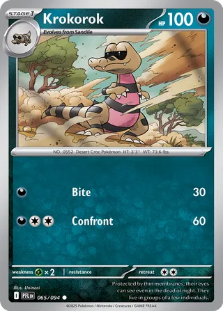 Krokorok 065/130 — Phantasmal Flames (English Pokémon TCG card)