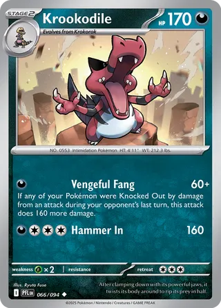Krookodile 066/130 — Phantasmal Flames (English Pokémon TCG card)