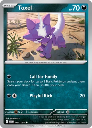 Toxel 067/130 — Phantasmal Flames (English Pokémon TCG card)