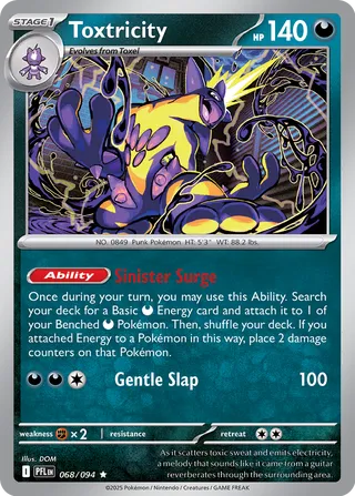 Toxtricity 068/130 — Phantasmal Flames (English Pokémon TCG card)
