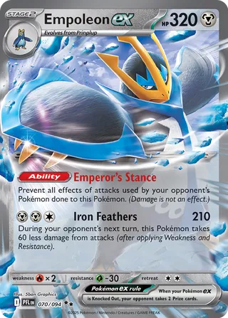 Empoleon ex 070/130 — Phantasmal Flames (English Pokémon TCG card)
