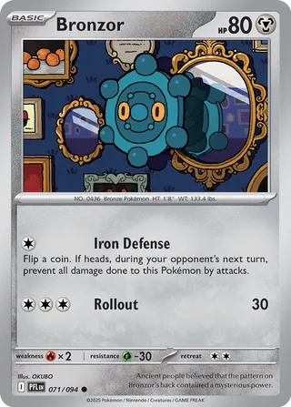 Bronzor 071/130 — Phantasmal Flames (English Pokémon TCG card)