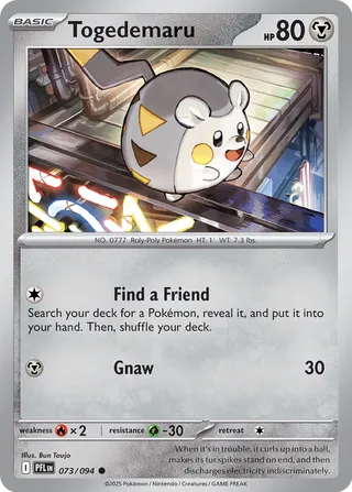 Togedemaru 073/130 — Phantasmal Flames (English Pokémon TCG card)