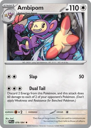 Ambipom 079/130 — Phantasmal Flames (English Pokémon TCG card)