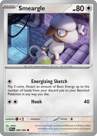 Smeargle 080/130 — Phantasmal Flames (English Pokémon TCG card)