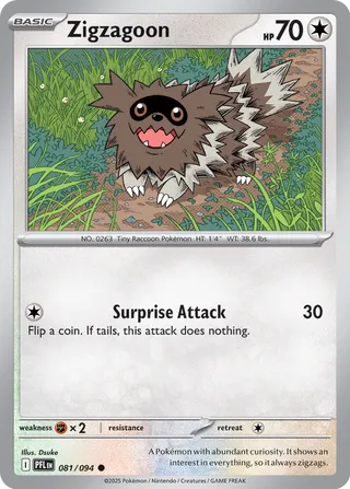 Zigzagoon 081/130 — Phantasmal Flames (English Pokémon TCG card)