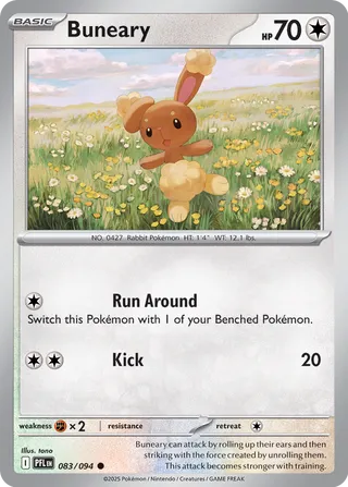 Buneary 083/130 — Phantasmal Flames (English Pokémon TCG card)