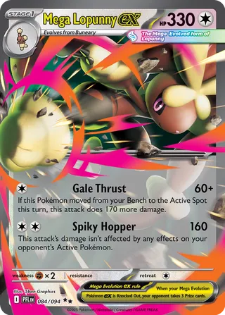Mega Lopunny ex 084/130 — Phantasmal Flames (English Pokémon TCG card)