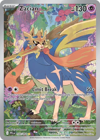 Zacian 100/130 — Phantasmal Flames (English Pokémon TCG card)