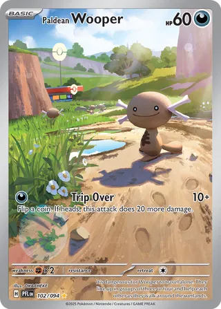Paldean Wooper 102/130 — Phantasmal Flames (English Pokémon TCG card)