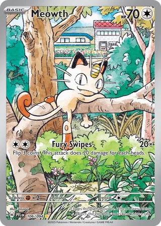 Meowth 106/130 — Phantasmal Flames (English Pokémon TCG card)