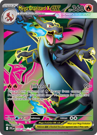 Mega Charizard X ex 109/130 — Phantasmal Flames (English Pokémon TCG card)