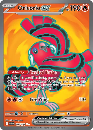 Oricorio ex 110/130 — Phantasmal Flames (English Pokémon TCG card)