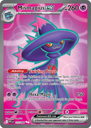 Mismagius ex 112/130 — Phantasmal Flames (English Pokémon TCG card)