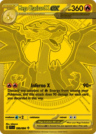 Mega Charizard X ex 130/130 — Phantasmal Flames (English Pokémon TCG card)