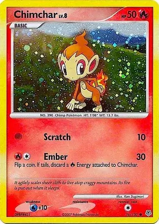 Chimchar Comos Holo 076/319 — Miscellaneous Promos 3 (English Pokémon TCG card)