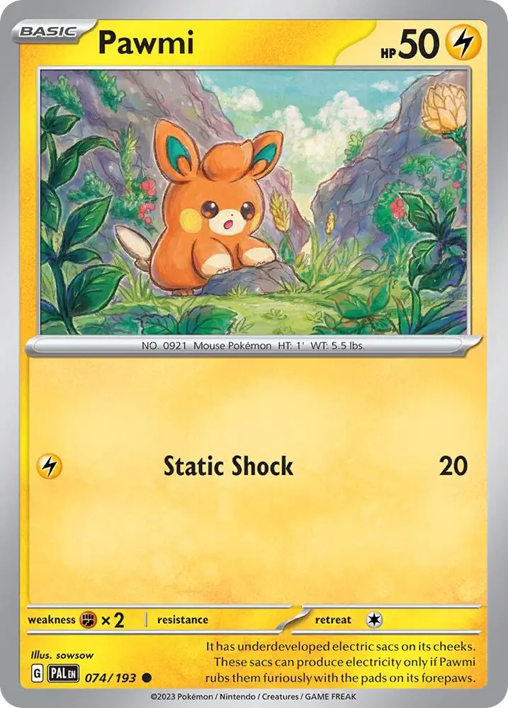 Pawmi Cosmos Holo 074/319 — Miscellaneous Promos 3 (English Pokémon TCG card)