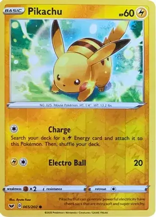 Pikachu Cosmos Reverse Holo 065/319 — Miscellaneous Promos 3 (English Pokémon TCG card)