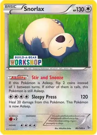 Snorlax Build-A-Bear 080/319 — Miscellaneous Promos 3 (English Pokémon TCG card)