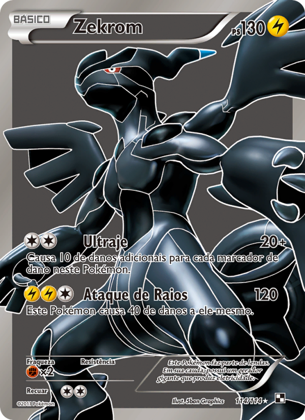 Zekrom 114 — Black & White (Portuguese Pokémon TCG card)