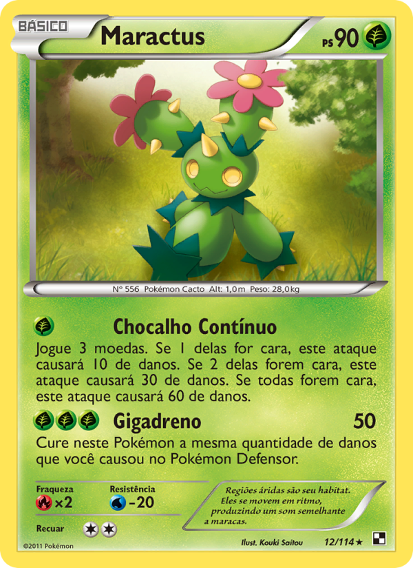 Maractus 12 — Black & White (Portuguese Pokémon TCG card)