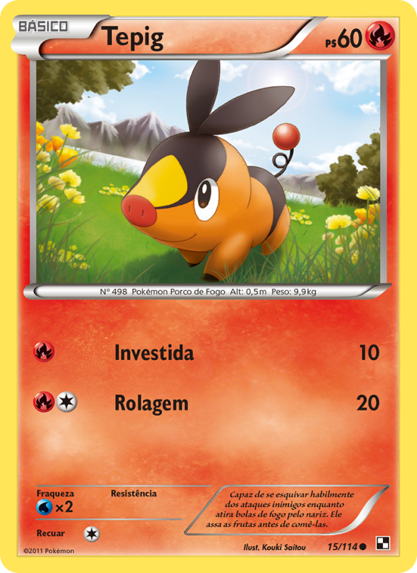 Tepig 15 — Black & White (Portuguese Pokémon TCG card)