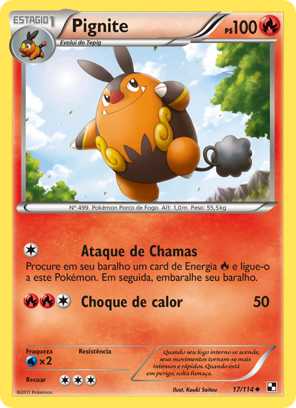 Pignite 17 — Black & White (Portuguese Pokémon TCG card)