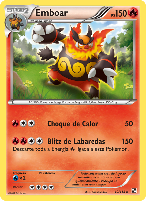 Emboar 19 — Black & White (Portuguese Pokémon TCG card)
