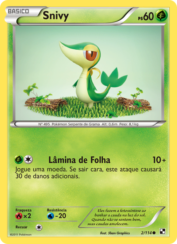 Snivy 2 — Black & White (Portuguese Pokémon TCG card)