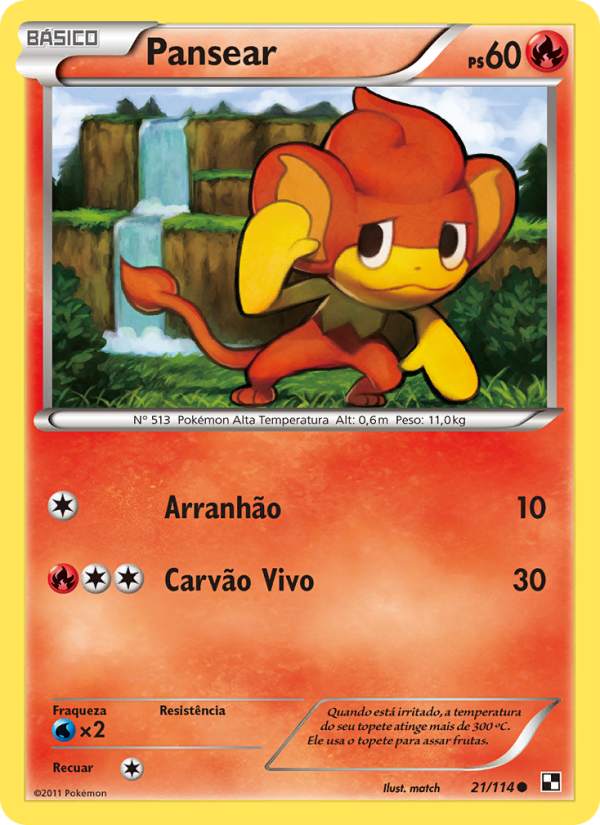 Pansear 21 — Black & White (Portuguese Pokémon TCG card)