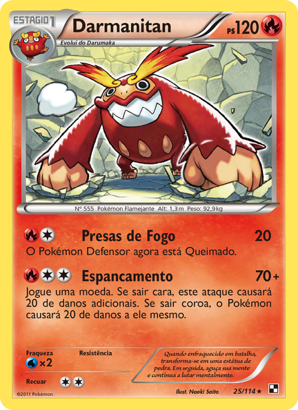Darmanitan 25 — Black & White (Portuguese Pokémon TCG card)