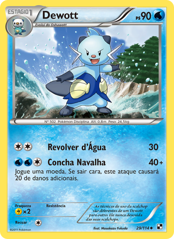 Dewott 29 — Black & White (Portuguese Pokémon TCG card)