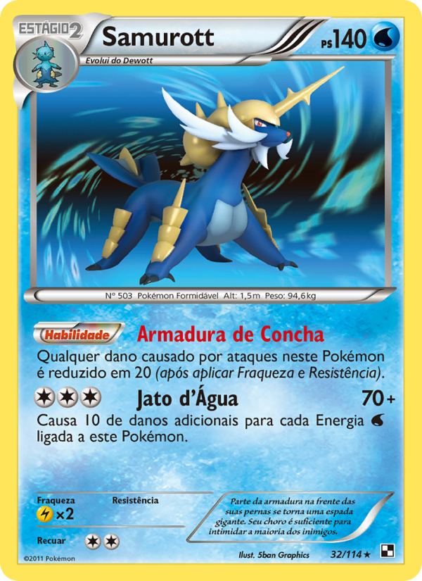 Samurott 32 — Black & White (Portuguese Pokémon TCG card)