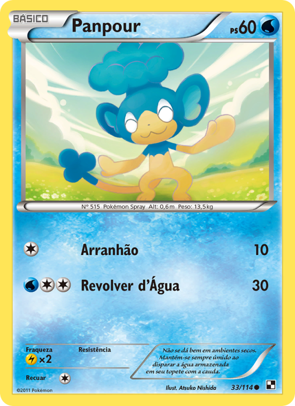 Panpour 33 — Black & White (Portuguese Pokémon TCG card)