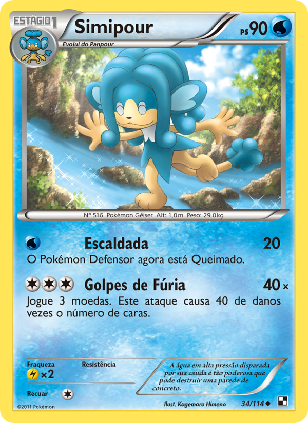 Simipour 34 — Black & White (Portuguese Pokémon TCG card)