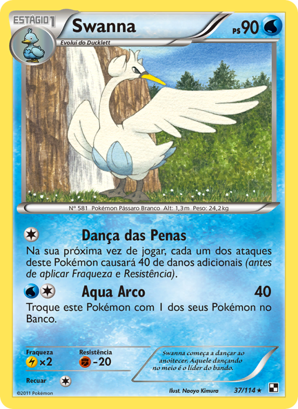 Swanna 37 — Black & White (Portuguese Pokémon TCG card)