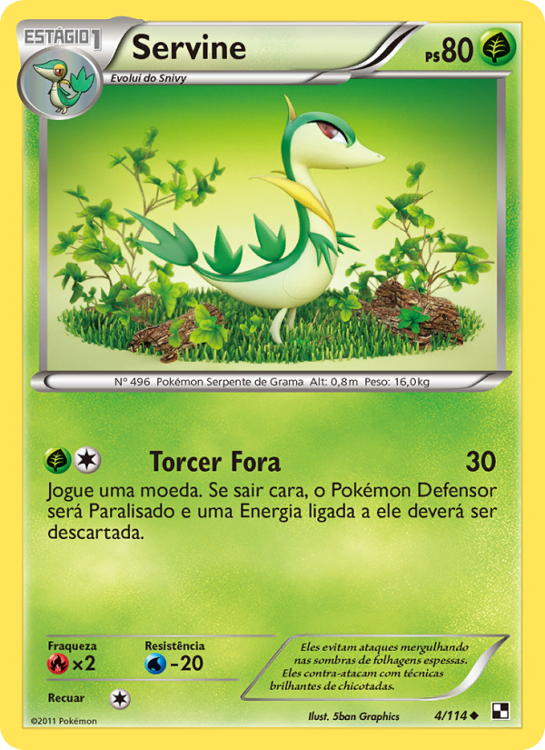 Servine 4 — Black & White (Portuguese Pokémon TCG card)