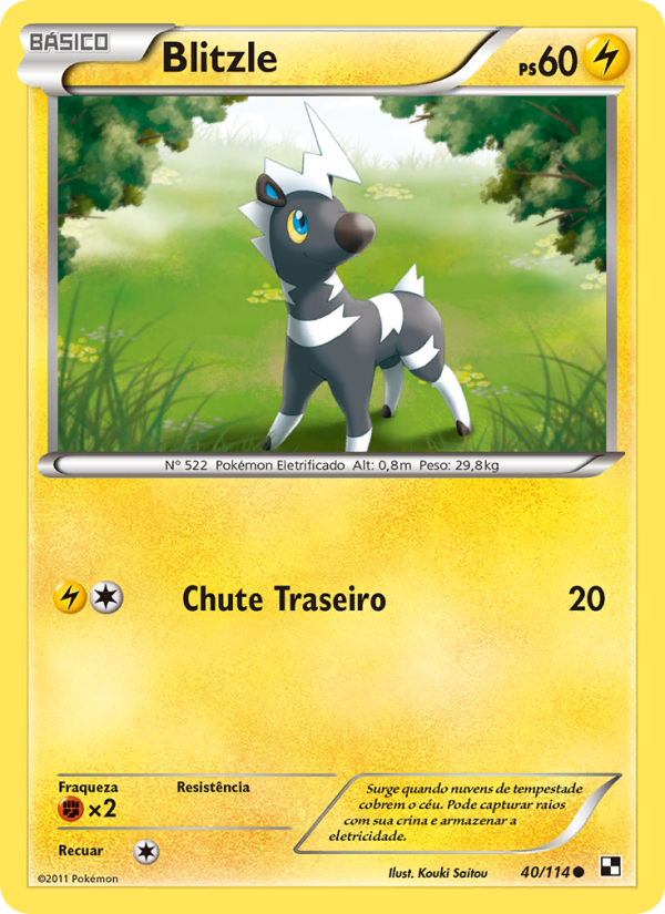 Blitzle 40 — Black & White (Portuguese Pokémon TCG card)