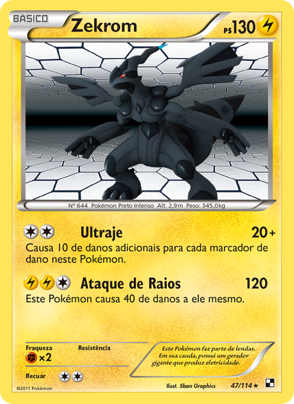 Zekrom 47 — Black & White (Portuguese Pokémon TCG card)