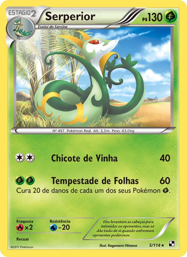 Serperior 5 — Black & White (Portuguese Pokémon TCG card)