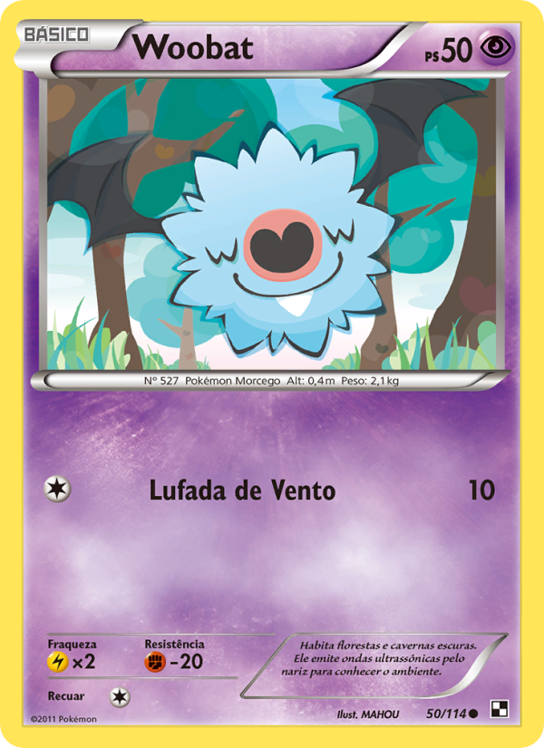 Woobat 50 — Black & White (Portuguese Pokémon TCG card)