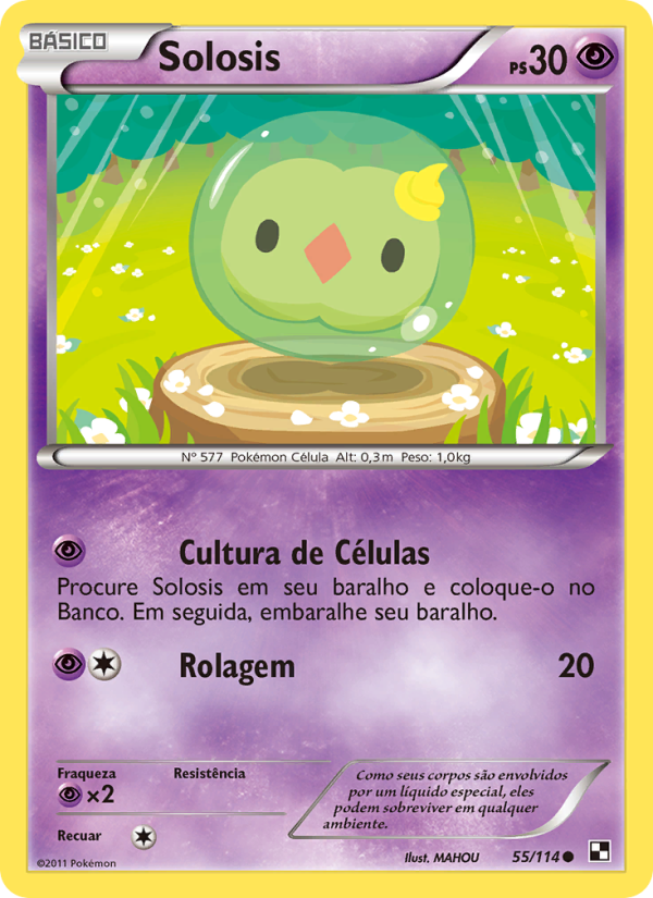 Solosis 55 — Black & White (Portuguese Pokémon TCG card)