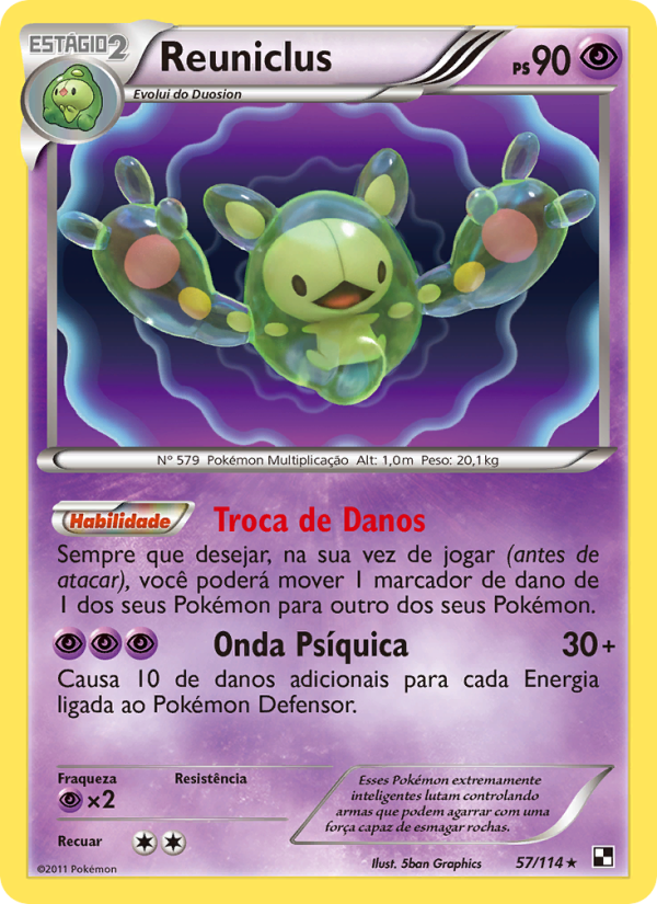 Reuniclus 57 — Black & White (Portuguese Pokémon TCG card)