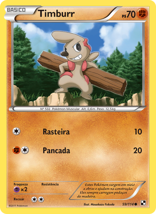 Timburr 59 — Black & White (Portuguese Pokémon TCG card)