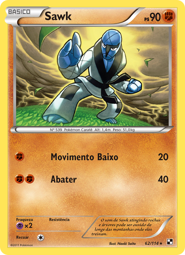 Sawk 62 — Black & White (Portuguese Pokémon TCG card)